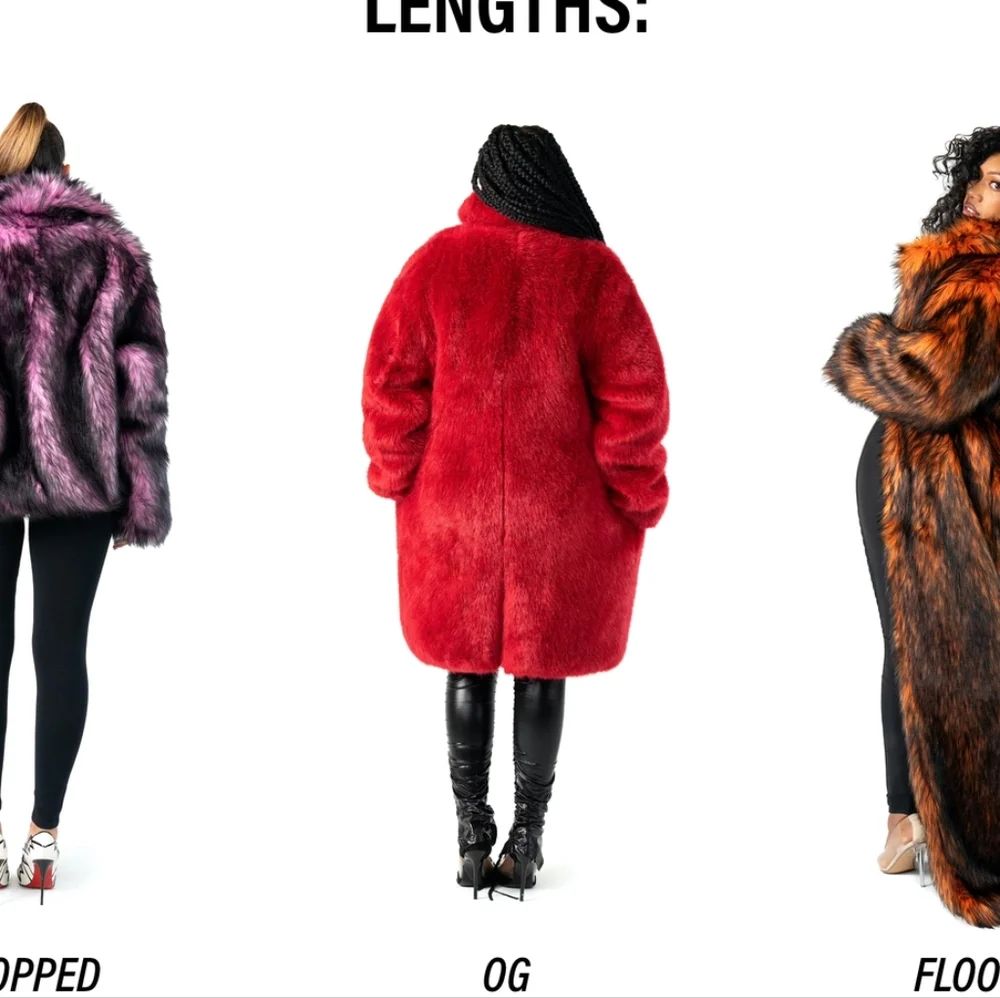 MATT SARAFA RAINBOW Faux Fur SILK Lined Coat NWOT, OG Length, Custom Made - Picture 10 of 16